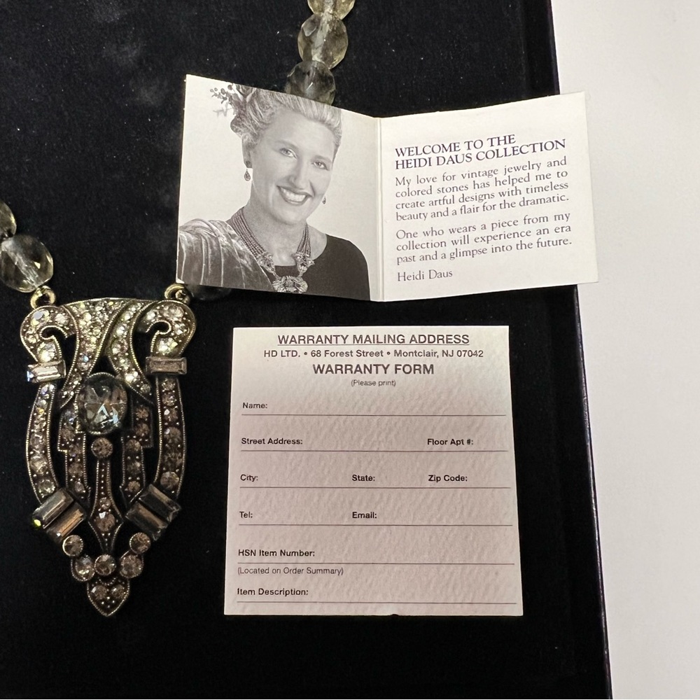 NIB Heidi Daus Iris Swarovski Crystal Art Deco Style Necklace - Picture 6 of 9